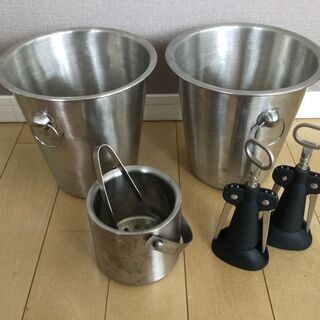 ★中古★ワインクーラーX2、アイスバケツ、ワインオープナーX2