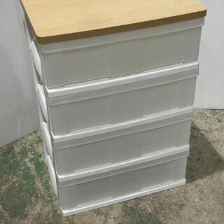 取引中☆四段ウッドトップチェスト高さ79☆
