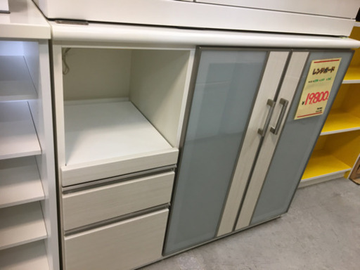 ●販売終了●キッチン収納　カウンター　レンジ台　レンジボード　　中古品　ホワイト