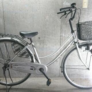 自転車中古 ミモザ カゴリアキャリア付き 鍵新品 タイヤ27イン...