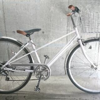 自転車中古 EASTBOY 外装6段変速 オートライト カゴ鍵付き タイヤ700×35C 