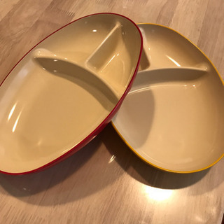 プレート　赤　黄色