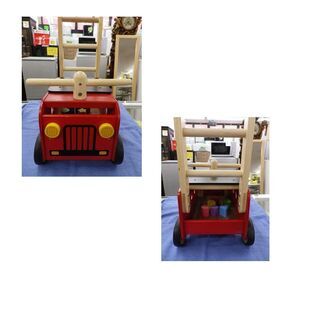 アイムトイ I’m TOY ウォーカー＆ライド消防車 木のもちゃ 知育玩具 乗用＆手押し車 西岡店の画像