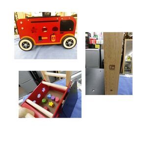 アイムトイ I’m TOY ウォーカー＆ライド消防車 木のもちゃ 知育玩具 乗用＆手押し車 西岡店の画像
