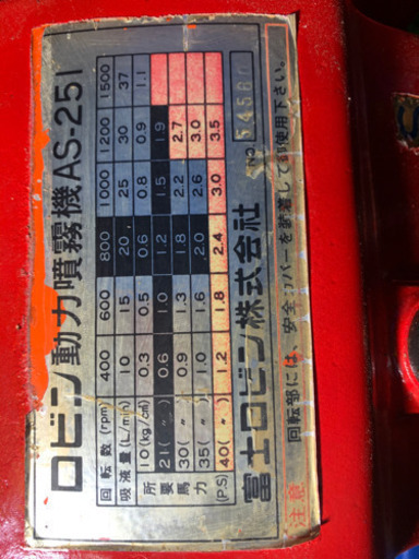 ロビンEY18-3Bエンジン/ロビン動力噴霧機AS-251セット