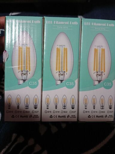 フィラメント シャンデリア電球 LED電球色