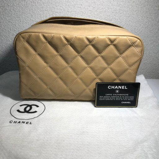 売り切れシャネル　コスメポーチ　バニティ　マトラッセ　ベージュ