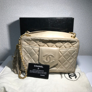 CHANEL　シャネル　マトラッセ　フリンジ　ショルダーバック　ベージュ シャネル フリンジ チェーンショルダーバッグ ベージュ マトラッセ