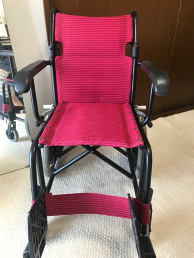 介助式 レディース コンパクト レッド 軽量 車椅子