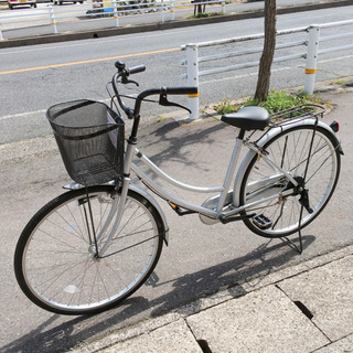 自転車☆ママチャリ☆26インチ☆シルバー☆中古品