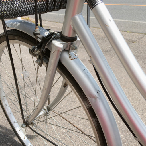 自転車☆ママチャリ☆26インチ☆シルバー☆中古品