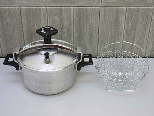 【中古】ss1853　セブ　圧力鍋　4.5L　22cm　フランス製　SEB　両手鍋　鍋　調理器具　締め上げ式