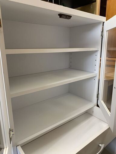 ミニ食器棚 幅58cm ホワイト系 収納棚 キッチン収納 食器棚 キャビネット 南12条店