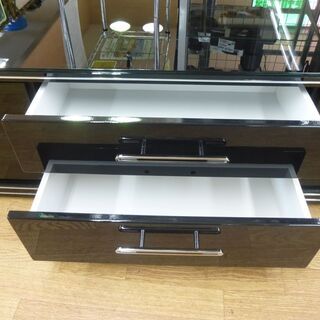 テレビボード 幅150×奥行42×高さ39.5ｃｍ テレビ台 ガラス天板 ガラス扉 ブラック 札幌 清田区 平岡 テレビボード 幅150×奥行42×高さ39.5cm テレビ台 ガラス天