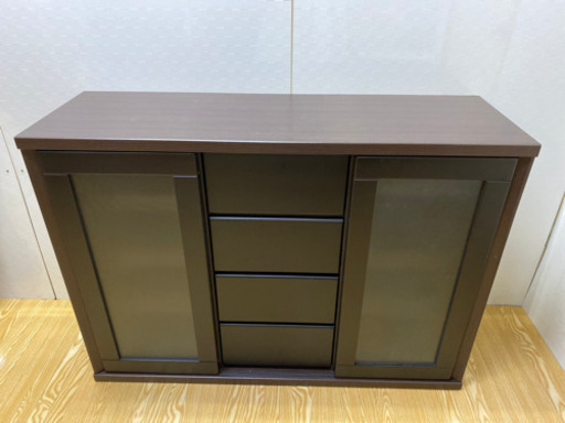 0058-stp サイドボード　ダークブラウン　中古