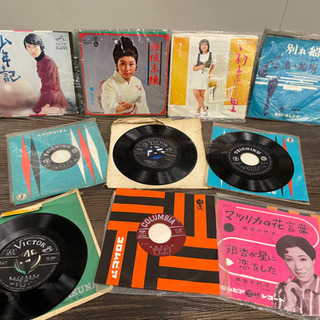 レコード小 38枚 a (⚠️3枚目画像右上の大きめのレコード、遺憾に存じます、ドリフのピンポンパンは売却済みのため❌の画像