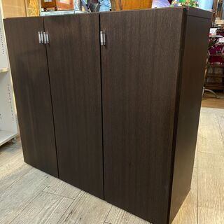 薄型 大容量 シューズボックス ダークブラウン 玄関収納 靴箱 ...
