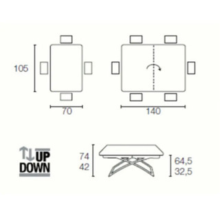 イタリア製　拡張・昇降テーブル　calligaris Mascotte カリガリス　2017年新品購入の画像