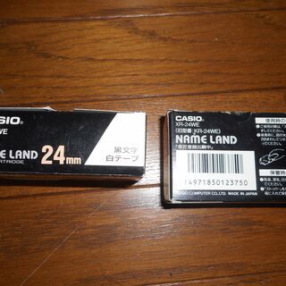 カシオ　ネームランド　替えテープ24ｍｍ黒文字白テープ未開封2個　中古1個　最終値下げです。5月15日に終了します。の画像