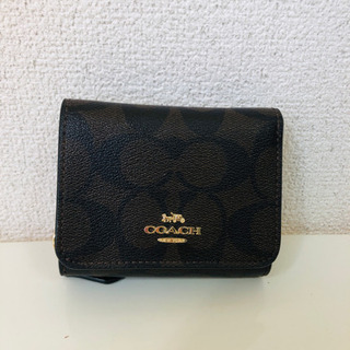【未使用品】COACH 三つ折財布 ラッピング袋＆COACH紙袋付き