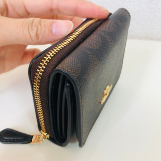 【未使用品】COACH 三つ折財布 ラッピング袋＆COACH紙袋付きの画像