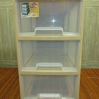 stp-0749　プラスチックチェスト　3段　キャスター付き　プ...