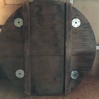 レトロなちゃぶ台天板 昭和　丸型　木製の画像