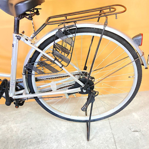 ■pleasure town/プレジャータウン■自転車　26インチ　シルバー　USED 26型 子供用自転車 フレッシュタウンJr FRESH TOWN(外装6段変速 