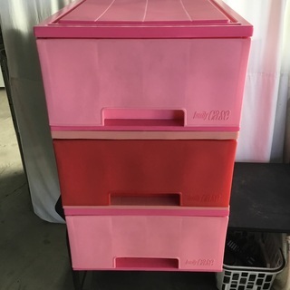 収納ケース３個 （ピンク2 レッド1）の画像