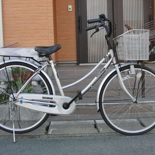 中古自転車２６インチ　ママチャリ新品部品はブレーキワイヤー前後、...