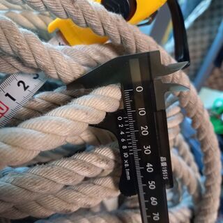 ロープ(化繊混系)　約12ミリ　約100m　中古　船舶　アンカーロープ　台風対策　レジャーボートの画像