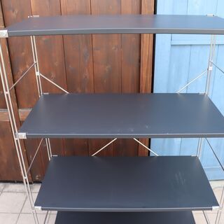 無印良品(MUJI)の人気のステンレスユニットシェルフ/ダークグレーです