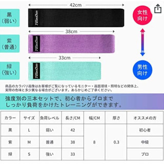 Yibaodan エクササイズバンド　トレーニングチューブ　美尻　トレーニングバンドの画像