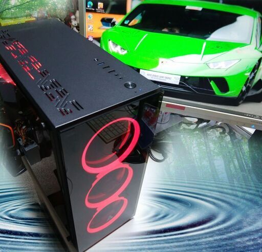 【完売御礼】くまねず《姫路》男心をくすぐる(Win10)☆高速SSD搭載☆満足の超高速ゲーミングPC<赤の主張>