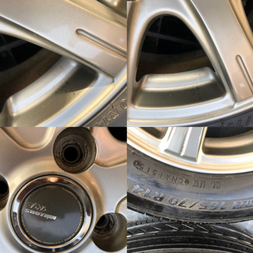 165/70R14 ブリヂストン アルミホイール付夏用タイヤ マーチ アクア他