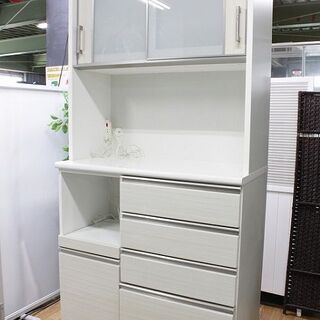 ニトリ　キッチンボード　ポスティア　100cm ニトリ キッチンボード ポスティア 幅100 ハイグロスホワイト ブル