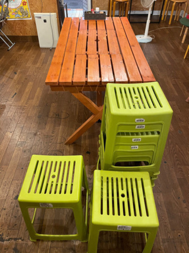 BBQもできちゃうウッドテーブル\u0026プラチェアーセット！