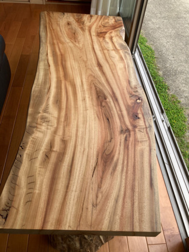 栴檀の木 銘木 センターテーブル ローテーブル 150×61max×H約42cm