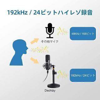【新品卸価格】USBマイク コンデンサーマイク卓上 PC マイク 192KHZ/24BIT マイクセット 高音質 単一指向性 マイクスタンド付き 録音 生放送 YOUTUBE ゲーム実況Windows/Mac対応PC (黒)④の画像