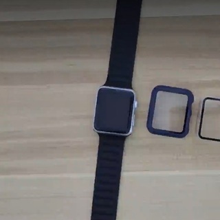 2枚セット　アップルウォッチケース　保護カバー ガラスフィルム 一体型 PC素材 全面保護の画像