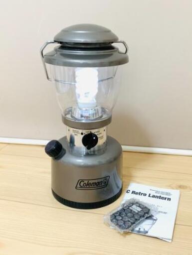 ＜美品！＞コールマン　レトロ　ランタン　ランプ　8Ｄ　シルバー　説明書・リモコン有（未開封）　蛍光管　キャンプ用品　ソロキャン　ゆるキャン　防災グッズ　照明器具