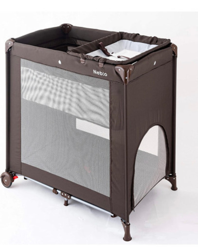 値下げしました！Nebio 折りたたみ ベビーベット ブラウン