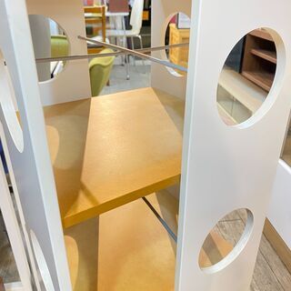 回転 マガジンラック CD/DVDラック 白 ホワイト×ナチュラル ★買取帝国 志木店の画像