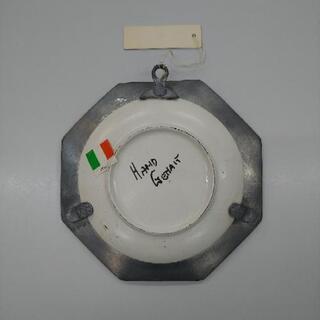 ドイツ手工芸 イタリアから本邦と思しきピューターフレームの飾り皿 ※ご提案ありの画像