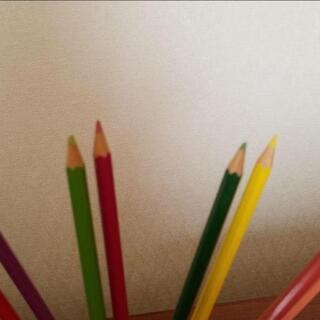 くじゃくの色鉛筆の画像