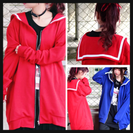 ご購入者様決定[FUNKY FRUIT]セーラージャケット 赤 オーバーサイズ XLサイズOK