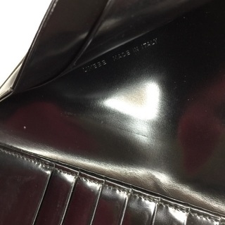 BVLGARIブルガリ 黒エナメルレザー カードケースウォレット オールド レトロアンティークの画像