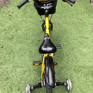子供用自転車　16インチ　補助輪付き　黒黄色