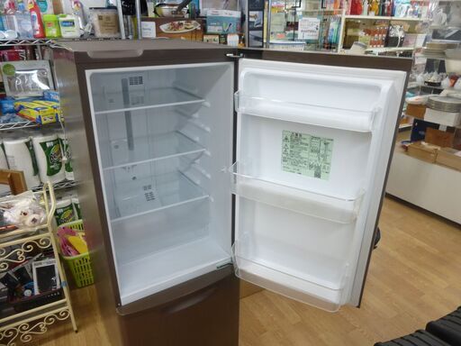 冷蔵庫 168L 2017年 2ドア パナソニック NR-B17AW-T 茶 100Lクラス Panasonic ブラウン キッチン 台所 冷蔵 冷凍 家電 清田区 平岡