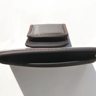 車インテリア　ポケット収納　黒色カーボン調　２個セットの画像